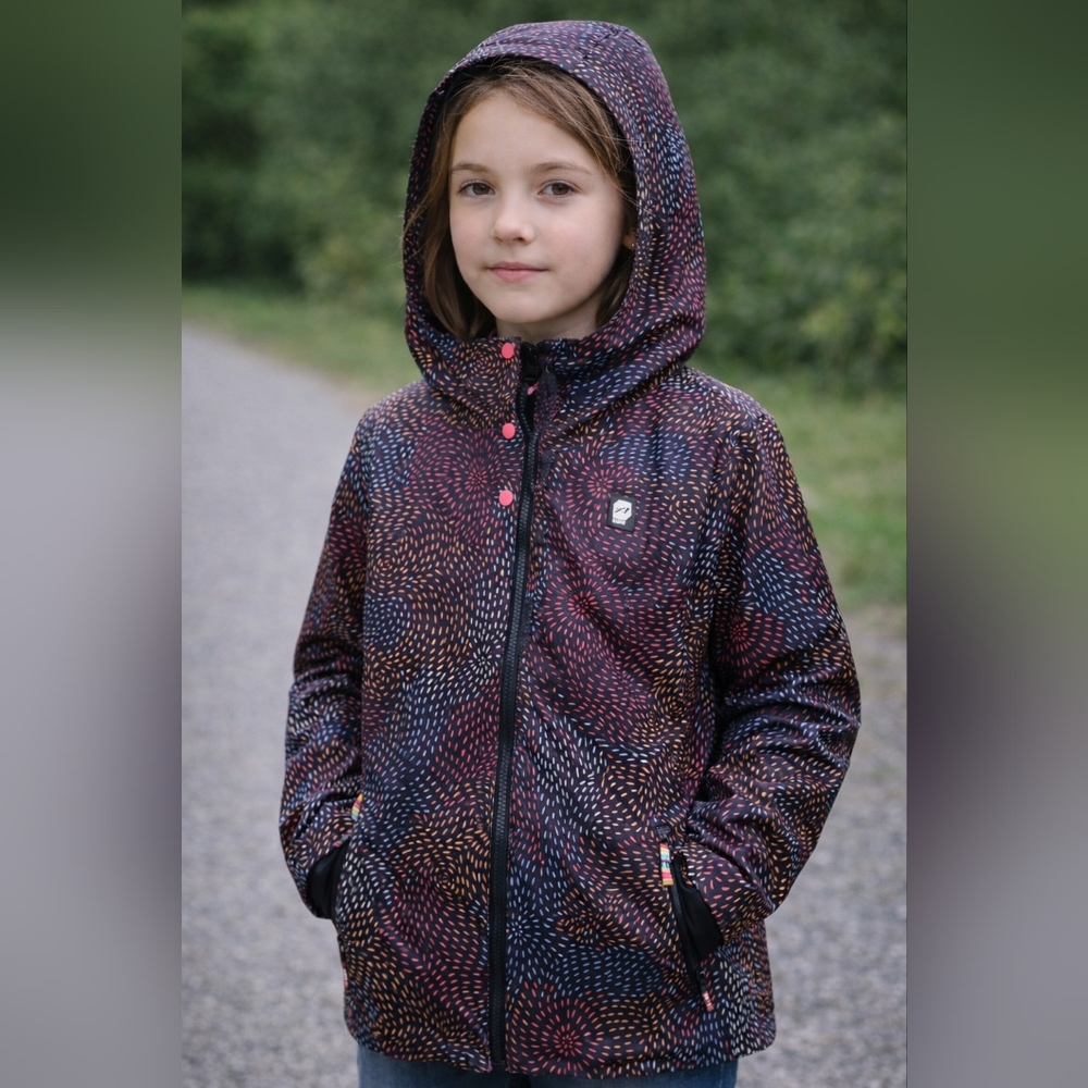 Orage Girls Multicolor Ski Jacket Hooded Winter Coat